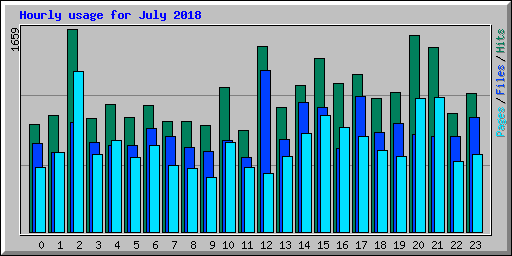 Hourly usage for July 2018